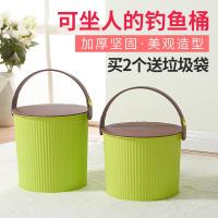 加厚塑料洗车收纳桶带盖手提家用储物桶洗澡桶凳多功能钓鱼桶水桶