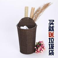 创意垃圾桶家用 藤编收纳桶大号带盖酒店客厅卧室厨房垃圾桶纸篓
