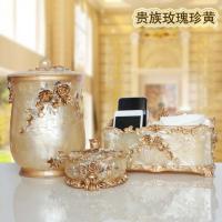 新款欧式客厅卧室家用垃圾收纳桶创意树脂圆形有盖卫生垃圾桶带盖