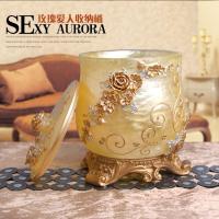 创意桌面带盖收纳桶 欧式小号桌上垃圾杂物筒迷你小垃圾桶收纳筒