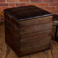 换鞋凳鞋柜沙发凳储物凳子实木收纳凳可坐人复古创意皮矮凳化妆凳