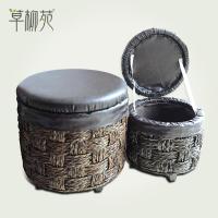 大号收纳凳储物凳可坐人实木多功能收纳箱换鞋凳家用沙发凳子坐凳