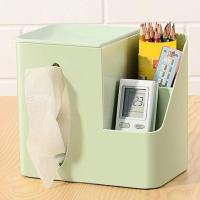 创意纸巾盒卷纸家用抽纸盒客厅欧式餐巾筒纸多功能遥控器收纳盒塑料纯色糖果色纸巾盒子生活日用家用收纳用品