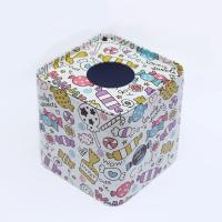 韩版铁皮正方形纸巾盒卷纸筒纸巾抽纸巾筒铁盒铁质纸巾盒卡通印花纸巾收纳盒子生活日用收纳用品家用卧室收纳