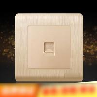 86型墙壁开关插座拉丝面板 一位家用光纤网线网络电脑插座家装建材及五金电子电工插座电脑插座