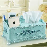 纸巾盒欧式树脂田园抽纸盒创意纸抽盒遥控器收纳盒家用纸巾筒储物盒生活日用家居家庭清洁收纳整理用品储物盒收纳盒