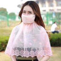 防晒口罩女士护颈护脖披肩夏天防薄款骑行面罩面纱舒适百搭潮流个性韩版生活日用日常防护口罩装饰防晒女士口罩