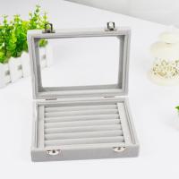 绒布玻璃戒指盒首饰盒耳钉收纳盒有盖耳环盒项链盒珠宝箱美甲盒子饰品收纳耳环戒指项链夹收纳生活日用收纳用品