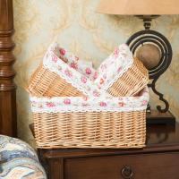 柳编藤编篮子田园收纳筐盒原色零食筐藤筐编织储物蓝置物篮储物篮收纳篮生活家居脏衣服零食杂物收纳篮储物篮