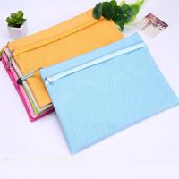A4/b5双层帆布文件袋韩国用品牛津布资料拉链袋学生收纳办公网格拉链袋多功能时尚创意生活日用收纳用品收纳袋