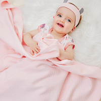 龙之涵(LONGZHIHAN) 华夫格毛巾被纯棉毯子单人儿单婴儿新生盖毯夏季午休毯