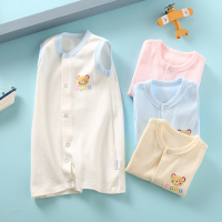 龙之涵(LONGZHIHAN)宝宝无袖连体衣夏季新生婴儿纯棉背心哈衣婴童爬服