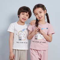 龙之涵[LONGZHIHAN]2020夏季童装男童女童T恤印花上衣短袖儿童T恤夏