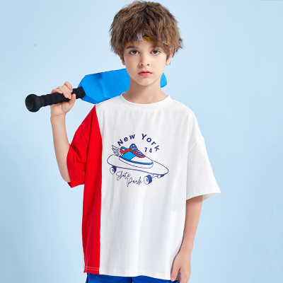 龙之涵(LONGZHIHAN)儿童T恤2021新款童装男童装儿童短袖上衣个性时尚