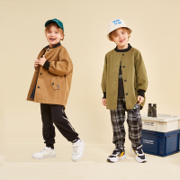 龙之涵(LONGZHIHAN)男童外套2021新款秋季休闲洋气中长款风衣宝宝上衣儿童帅外套