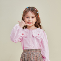 [2件1.5折价:40.2] 龙之涵(LONGZHIHAN)宝宝娃娃衫春秋装新款女童童装儿装长袖衬衫