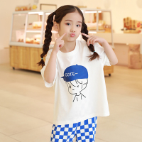 龙之涵(LONGZHIHAN)童装女童夏季短裤T恤宝宝夏装2022新款男童短袖上衣亲子装