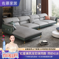 轻奢现代科技布沙发乳胶小户型客厅简约极简风格拼色金脚贵妃组合