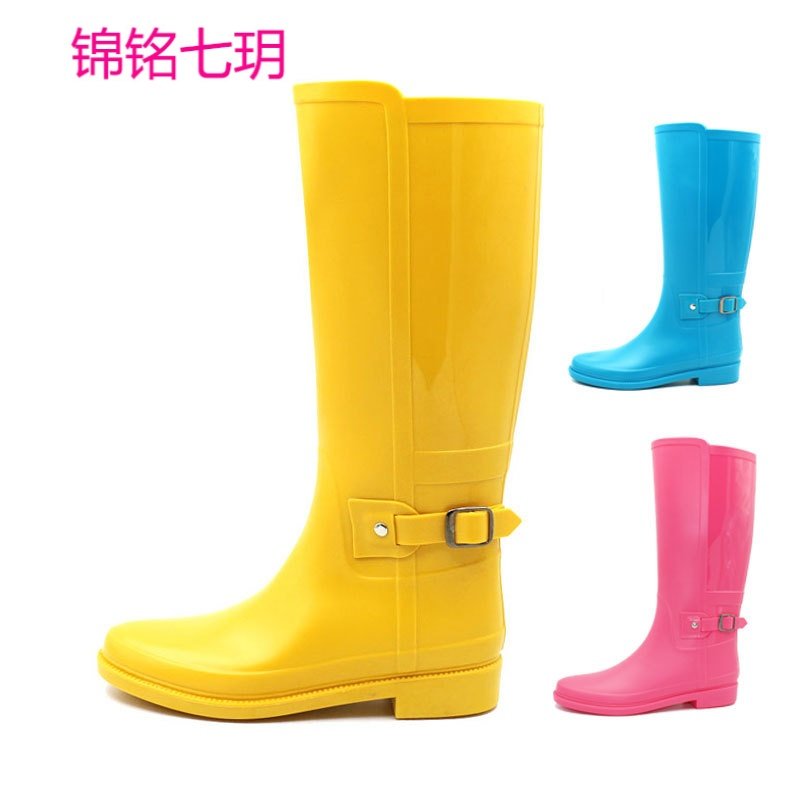 锦铭七玥Kangaisun马靴骑士靴成人长筒高筒中筒韩国防滑水鞋雨鞋雨靴女