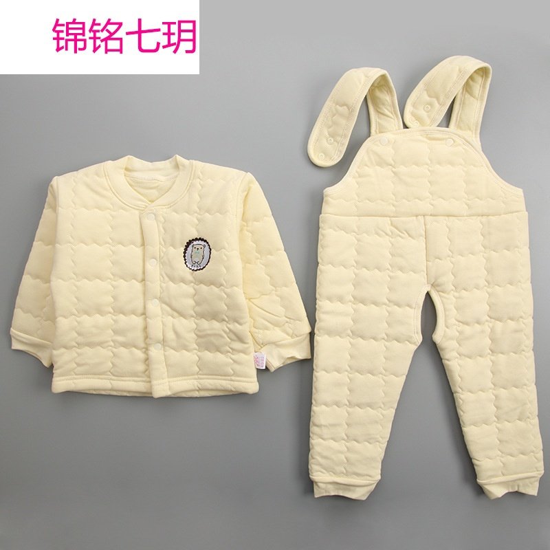 锦铭七玥厂家批发17年春款加厚绗绣宝宝套装1-3岁婴幼儿内衣服装幼童衣服