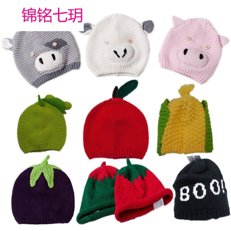 锦铭七玥婴童帽子批发 小苹果系列 宝宝帽子纯棉线小童帽子