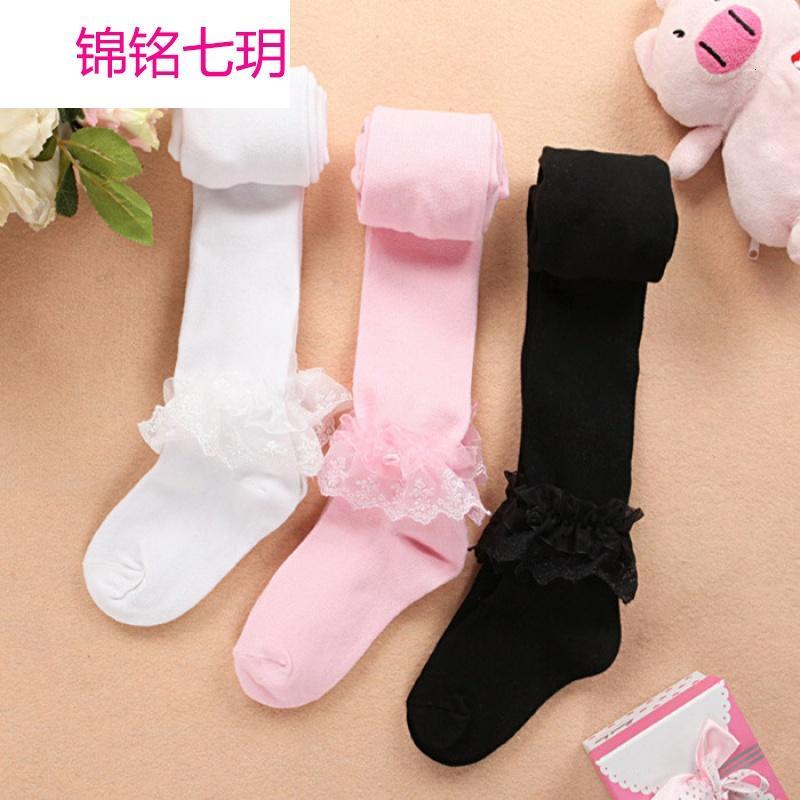 锦铭七玥春秋新款宝宝舞蹈袜白色蕾丝花边女童连裤袜打底裤儿童打底裤批发