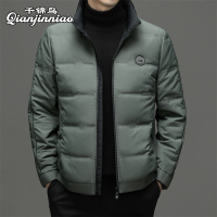 千锦鸟2022新款男士羽绒服短款中青年大学生工作上班冬季轻商务立领夹克外套90白鸭绒帅气棉衣棉袄爸爸装父亲男朋友服饰礼物