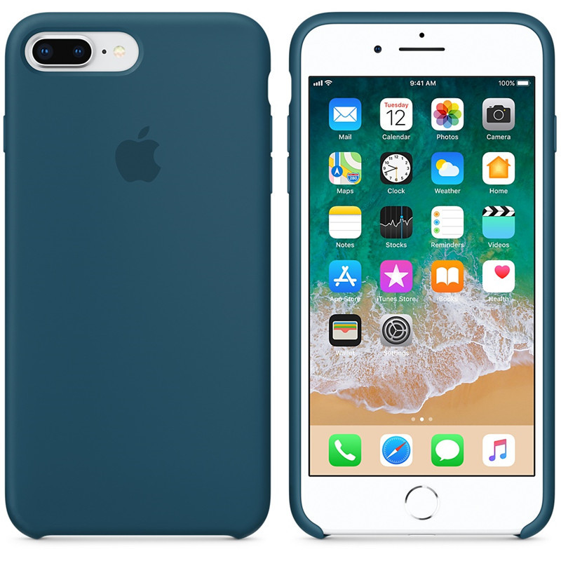 海外购 [香港直邮]iphoneX/7/6s原装正品硅胶壳 苹果8 plus超薄手机壳全包防摔防滑保护套 星宇蓝色