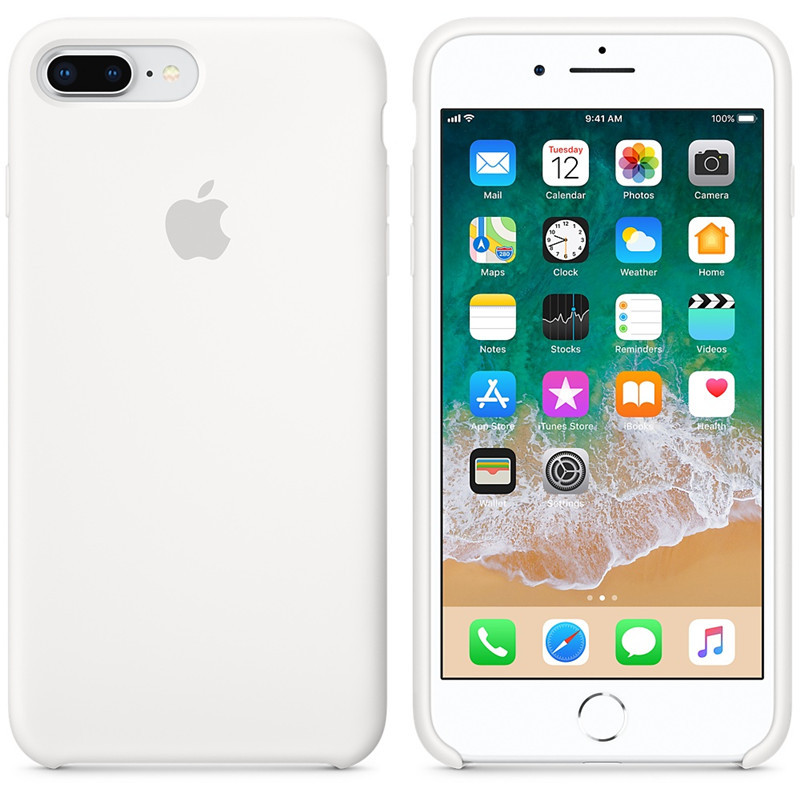 海外购 [香港直邮]iphoneX/7/6s原装正品硅胶壳 苹果8 plus超薄手机壳全包防摔防滑保护套 白色