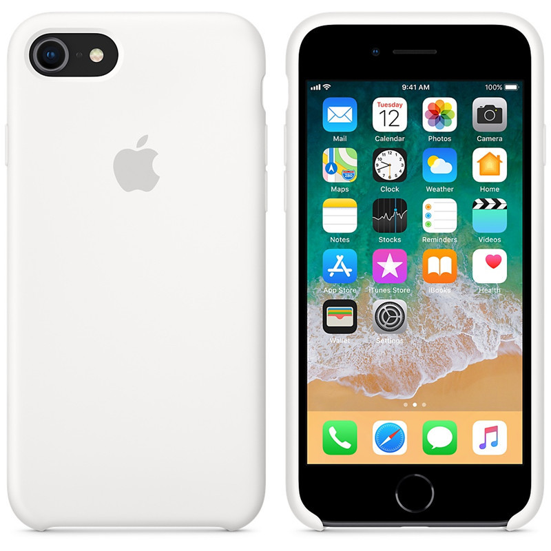 海外购【香港直邮】iphoneX/6s plus原装正品硅胶壳 苹果8/7代超薄手机壳全包防摔防滑保护套 白色