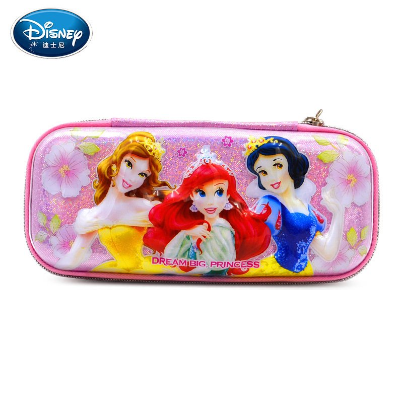 迪士尼(Disney)多功能笔盒 9784粉色 横款公主冰雪女童文具盒EVA大容量小学生铅笔盒3D立体压模笔袋 学习用品