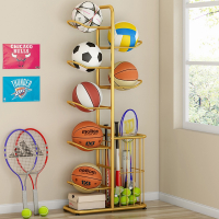 闪电客家用室内简易儿童足球排球羽毛球拍球类摆放置物架子篮球收纳架