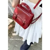 闪电客手提红色包包女式双肩包学院风百搭单肩背包