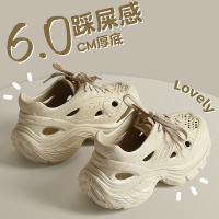 闪电客厚底洞洞鞋女款外穿夏季溯溪沙滩运动老爹鞋防滑增高凉鞋