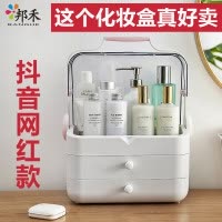 网红防尘化妆品收纳盒护肤品口红刷梳妆台桌面亚克力置物架子宿舍