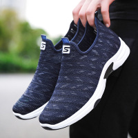 运动鞋男夏季外贸布鞋轻便透气网鞋男软底一脚蹬飞织休闲男鞋