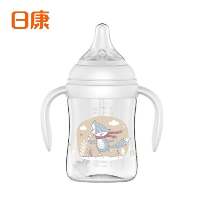 清仓款日康宽口300ML有柄重力球奶瓶 婴儿宝宝pp奶瓶RK-3127