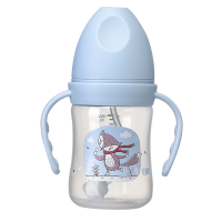 清仓款日康宽口有柄自动奶瓶(180ml.PP) RK-3131 颜色款式随机