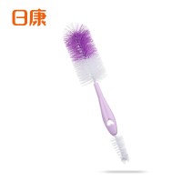 清仓款日康RK-3508双头奶瓶刷 360度旋转洗奶瓶刷双头奶瓶刷奶嘴刷尼龙奶瓶清洗刷