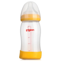 贝亲（Pigeon）0092 贝亲自然实感宽口径新生儿奶瓶PP奶瓶240ml(黄色)
