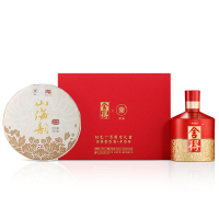 沱牌舍得 舍得酒52度500ml+湖心亭白茶350g 东家红色100礼盒 单盒装 浓香型白酒+老白茶
