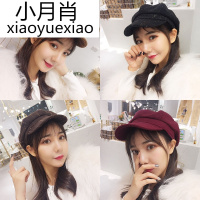 韩版八角帽子女秋冬 潮日系贝雷帽鸭舌画家帽休闲百搭帽子女英伦