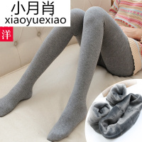 秋冬季打底裤加绒加厚女士打底袜子中厚灰色连脚袜裤保暖裤连裤袜
