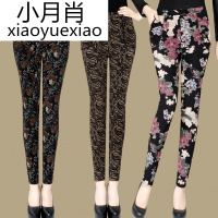 春秋季中老年女士妈妈装打底裤女夏薄款外穿中年加大码花裤子长裤