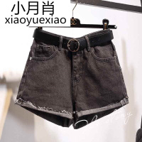 高腰牛仔短裤女大码胖mm韩版春夏宽松软妹ins卷边学生阔腿A字热裤