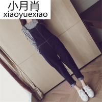 2018春装新款韩版大码宽松牛仔背带裤女高腰卷边牛仔裤吊带长裤子