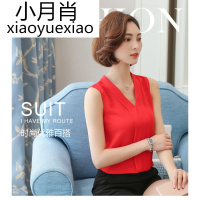 2017夏季新款雪纺衫女背心 V领大码无袖T恤打底女装上衣衬衫