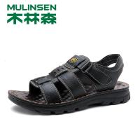 木林森2019新款专柜正品凉鞋男夏季男士软底真皮沙滩鞋防滑凉拖鞋爸爸鞋男