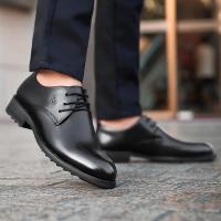 木林森2019新款专柜正品男鞋秋季真皮商务正装皮鞋男黑色男士英伦牛皮德比鞋子婚鞋