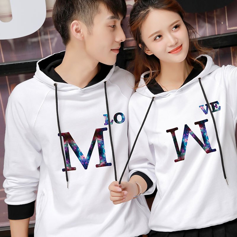 新款式情侣装春装2021新款潮bf宽松女情侣卫衣连帽秋冬季装百搭韩版